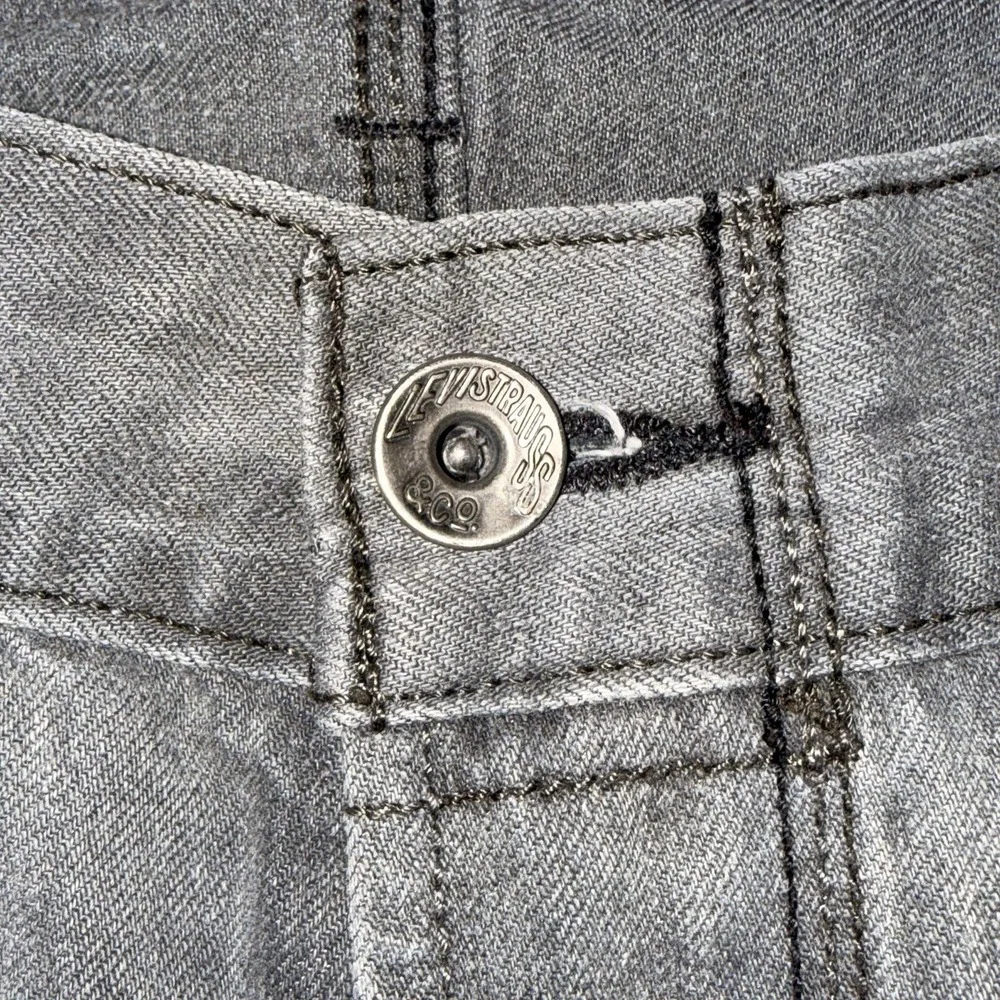 Y2K Levi 514 Pants Mens 36x30 Gray Fade Jeans Denim Flap Pockets Slim Straight